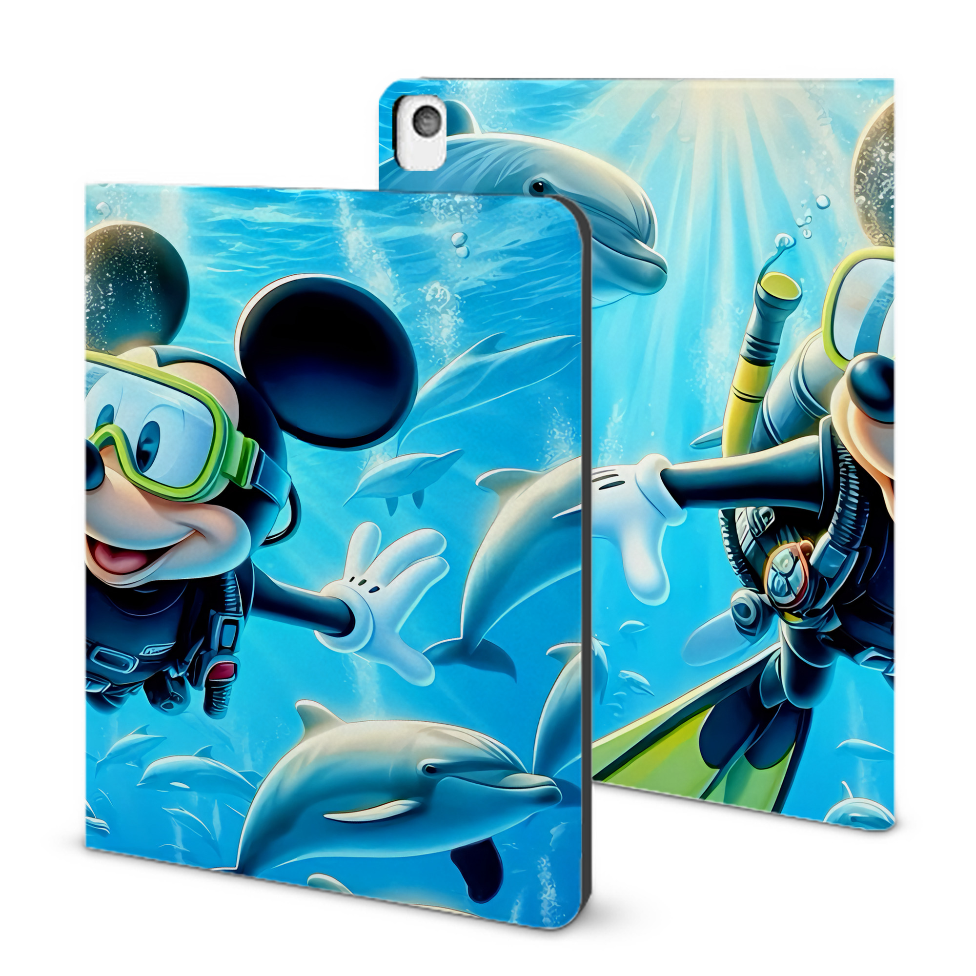 （画像用） ミッキーマウス Mickey Mouse IPadケース ペンホルダー付き ブックスタイルデザイン